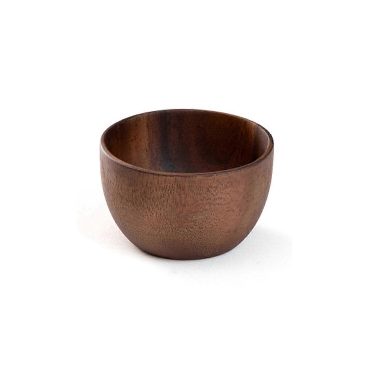 Wooden Salad Bowl Round Dessert Displays Serving Trays Soup Bowl A