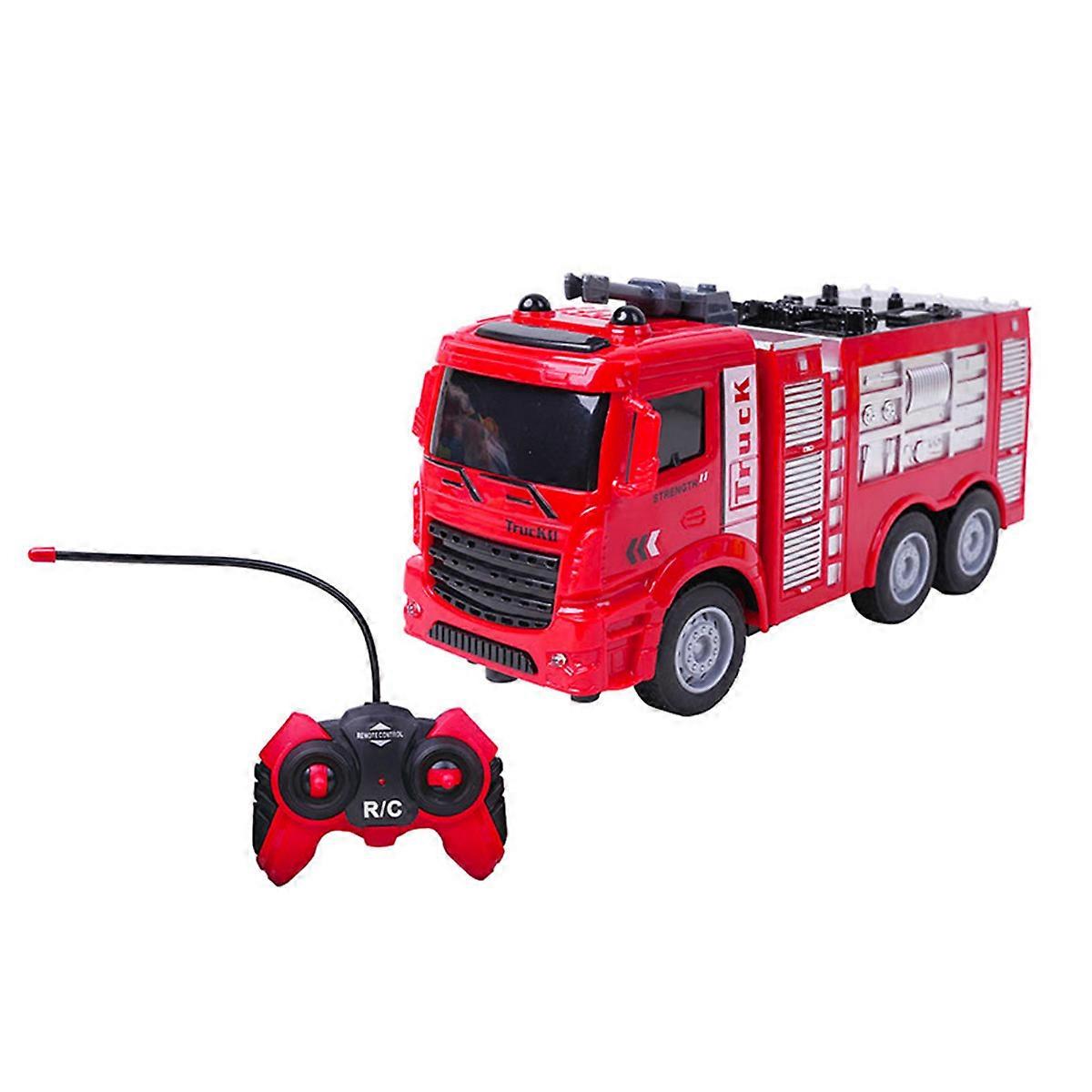 Remote-controlled fire engine with lighting effects, Red / Black