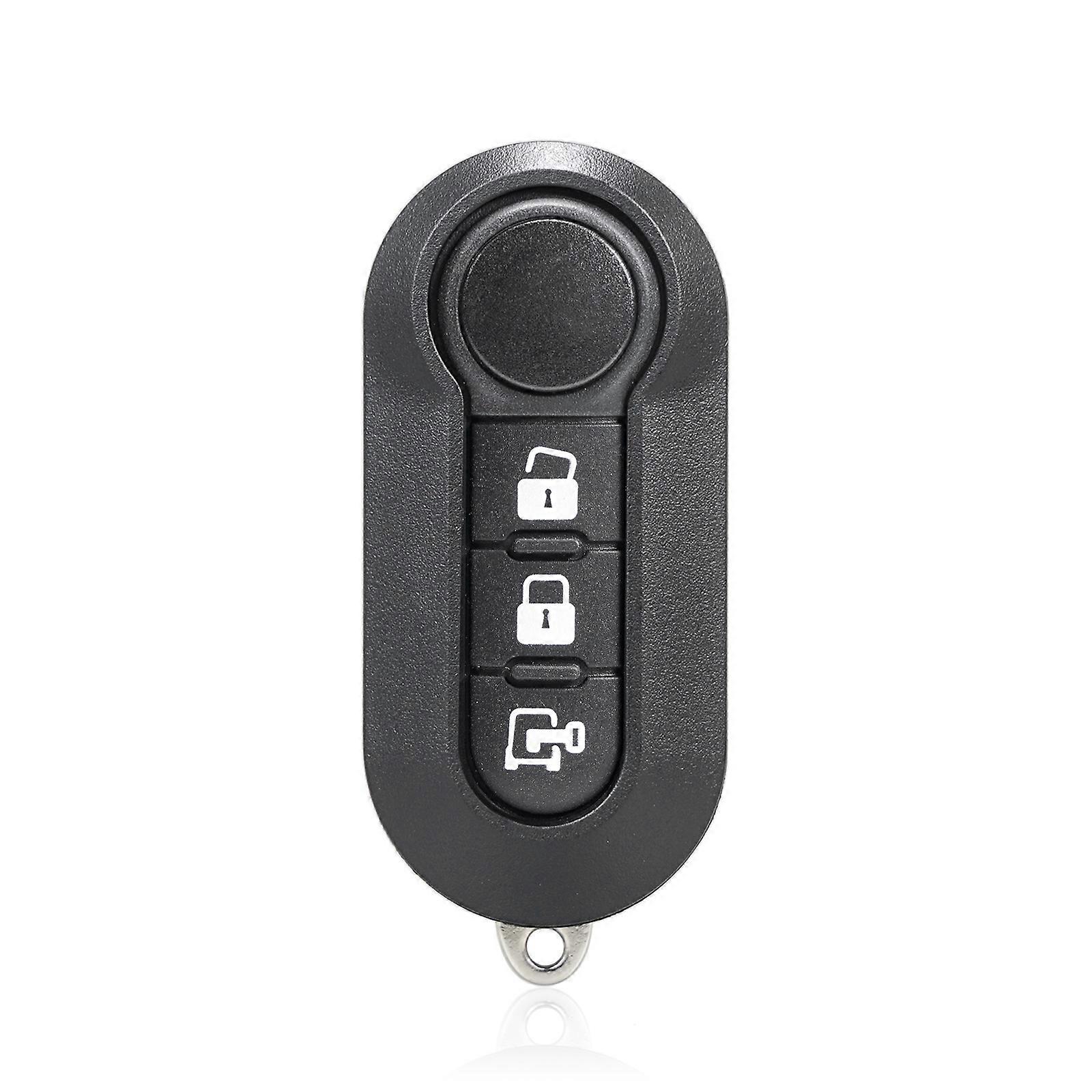 For Fiat 3 Button Folding Car Key Case Remote Control Shell SIP22, Style:White Switch Trunk Button