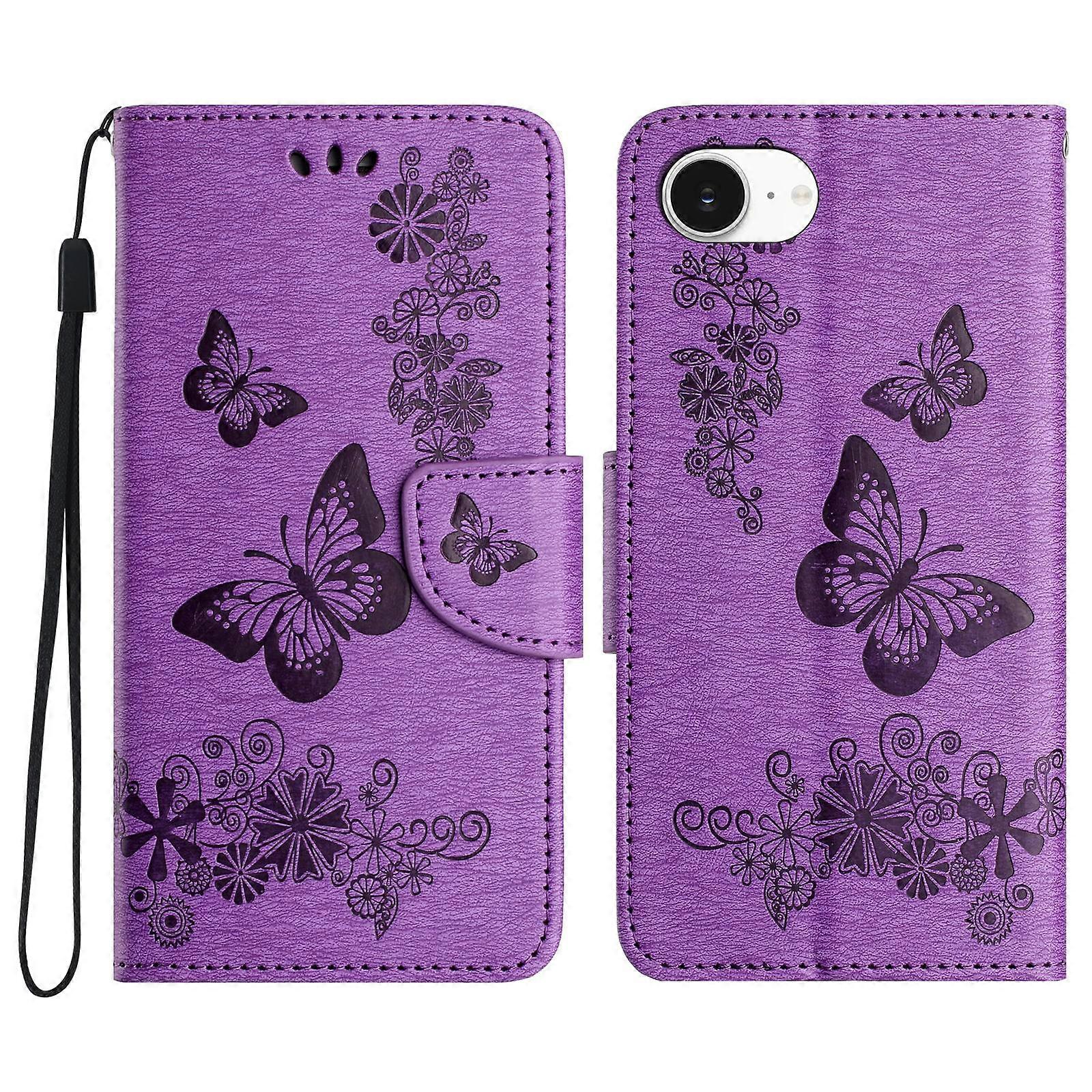 Butterfly Embossed Flip Leather Phone Case