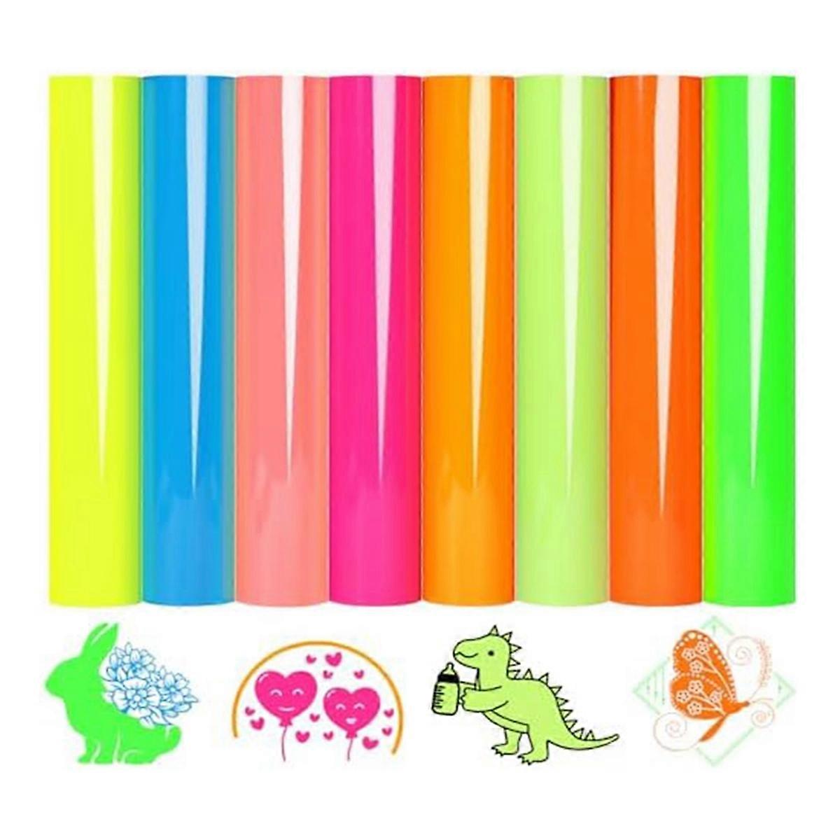 HTV Heat Transfer Vinyl 8 Neon Vinyl Assorted Sheets 30 x 25 Inch