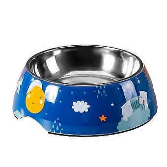 Dog food bowl anti-overturning large-capacity stainless steel single bowl for medium and large dogs