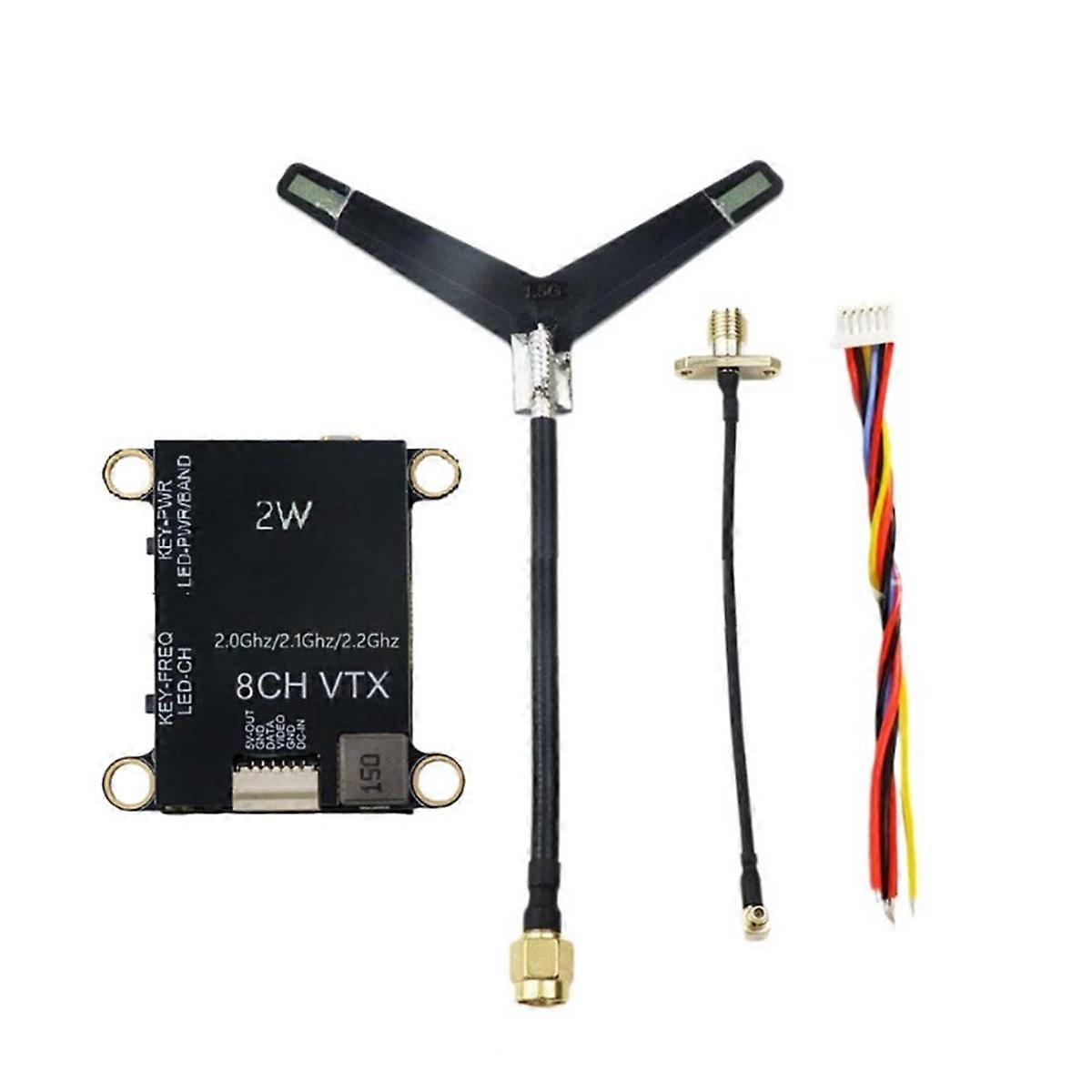 2.0G 2.1G 2.2G 2W VTX 8CH High Power FPV Audio Video Transmitter NTSC/PAL for FPV Long Range RC Dro