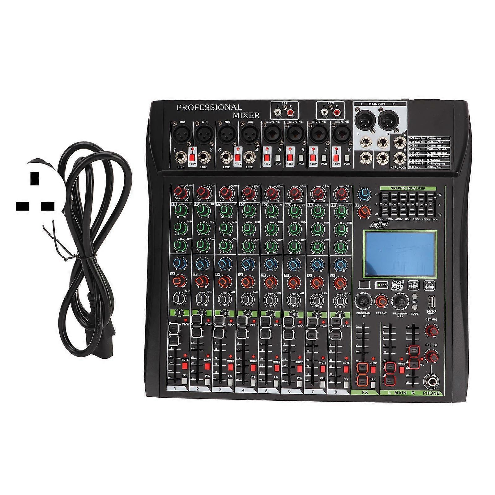 Sound Mixer Metal LCD Display 4 Channel Real Time Monitor Sound Mixing Console for DJ Studio Recording