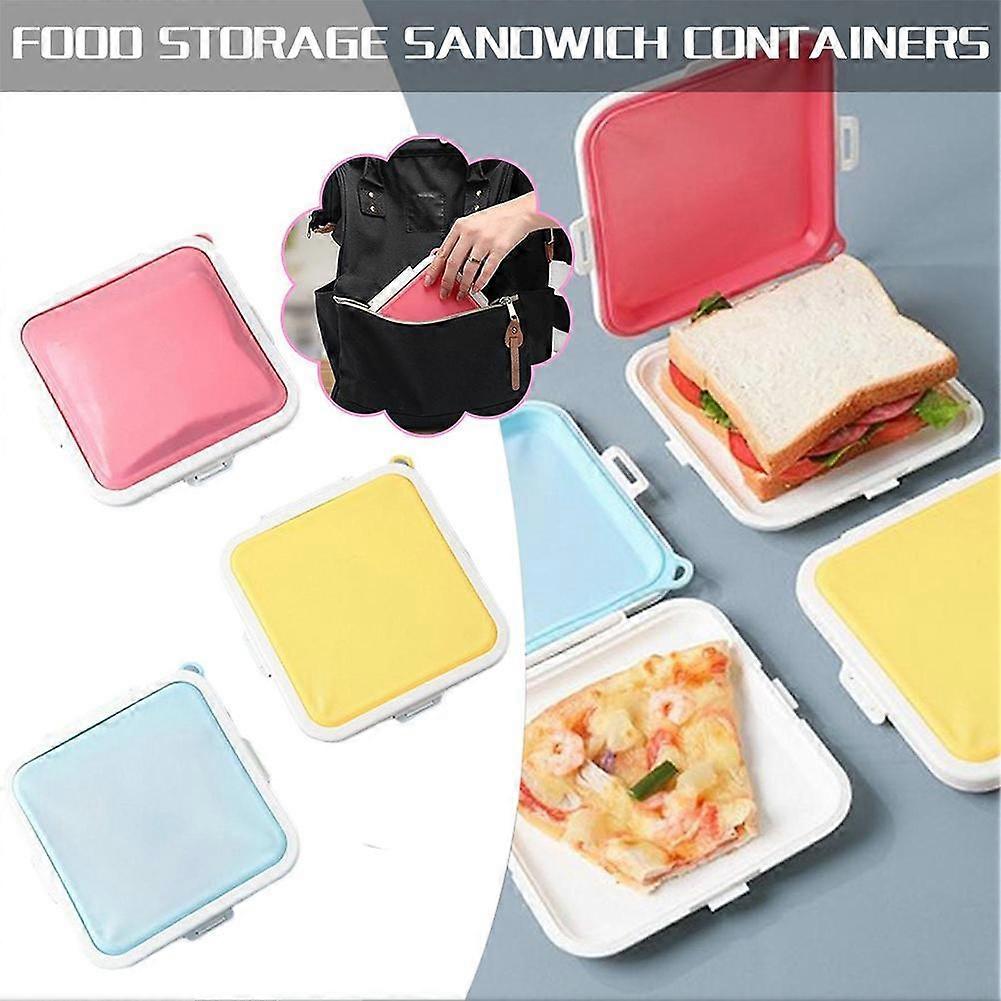Sandwich Crisper Holder Reusable Bread Box Lunch Boxes Portable Snack Container