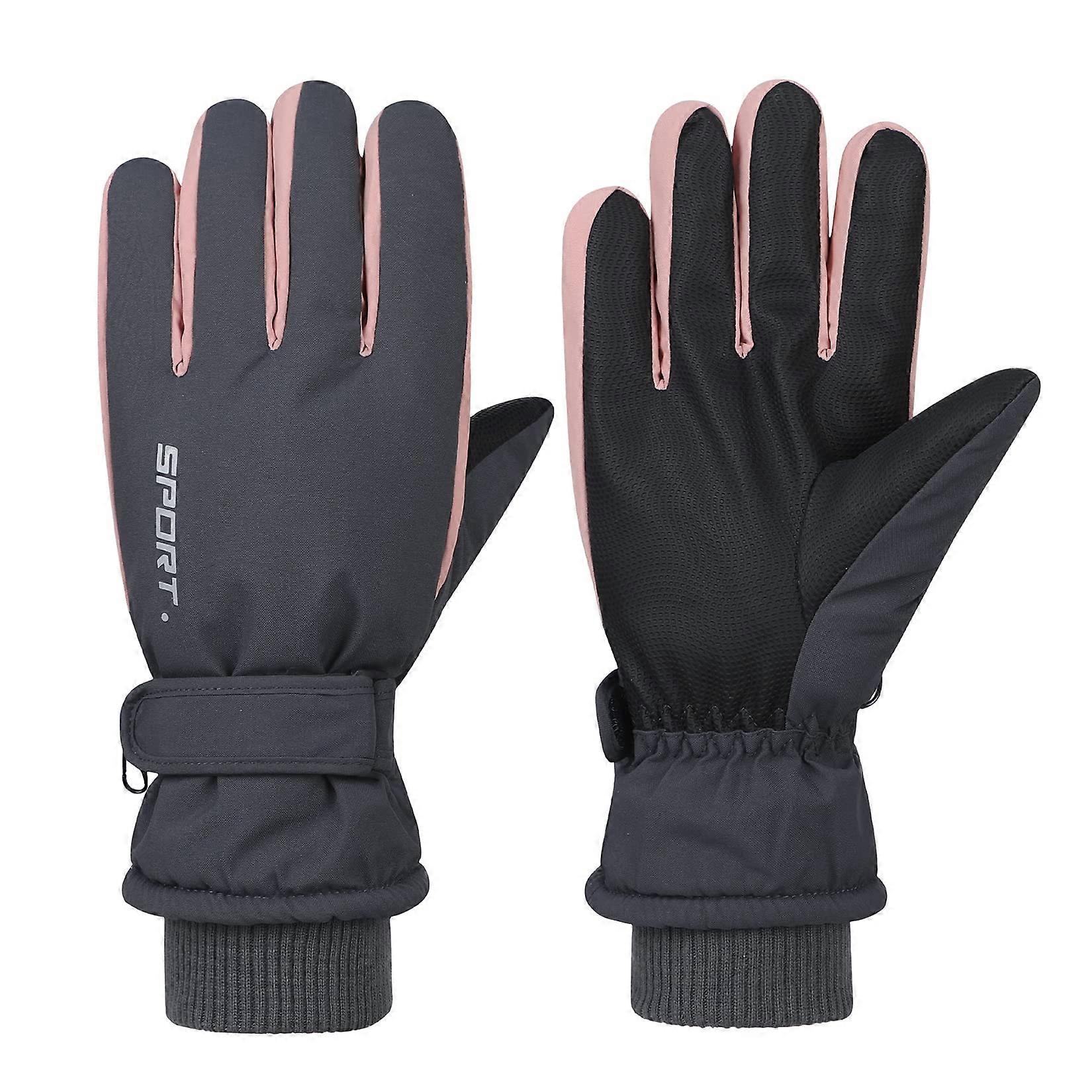 Winter Ski Gloves Women Touch Screen Compatible Waterproof Snow Gloves