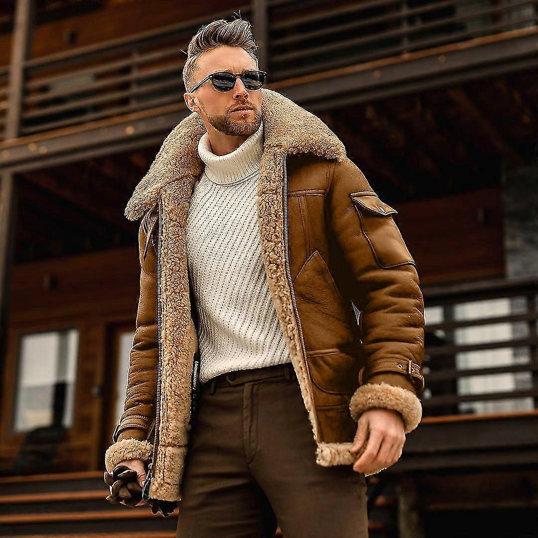 2024 Höst Vinter Män Pälsjackor Casual Solid Mode Vintage Varma Västar Kappor Högkvalitativ S-5xl Vinterjacka Män