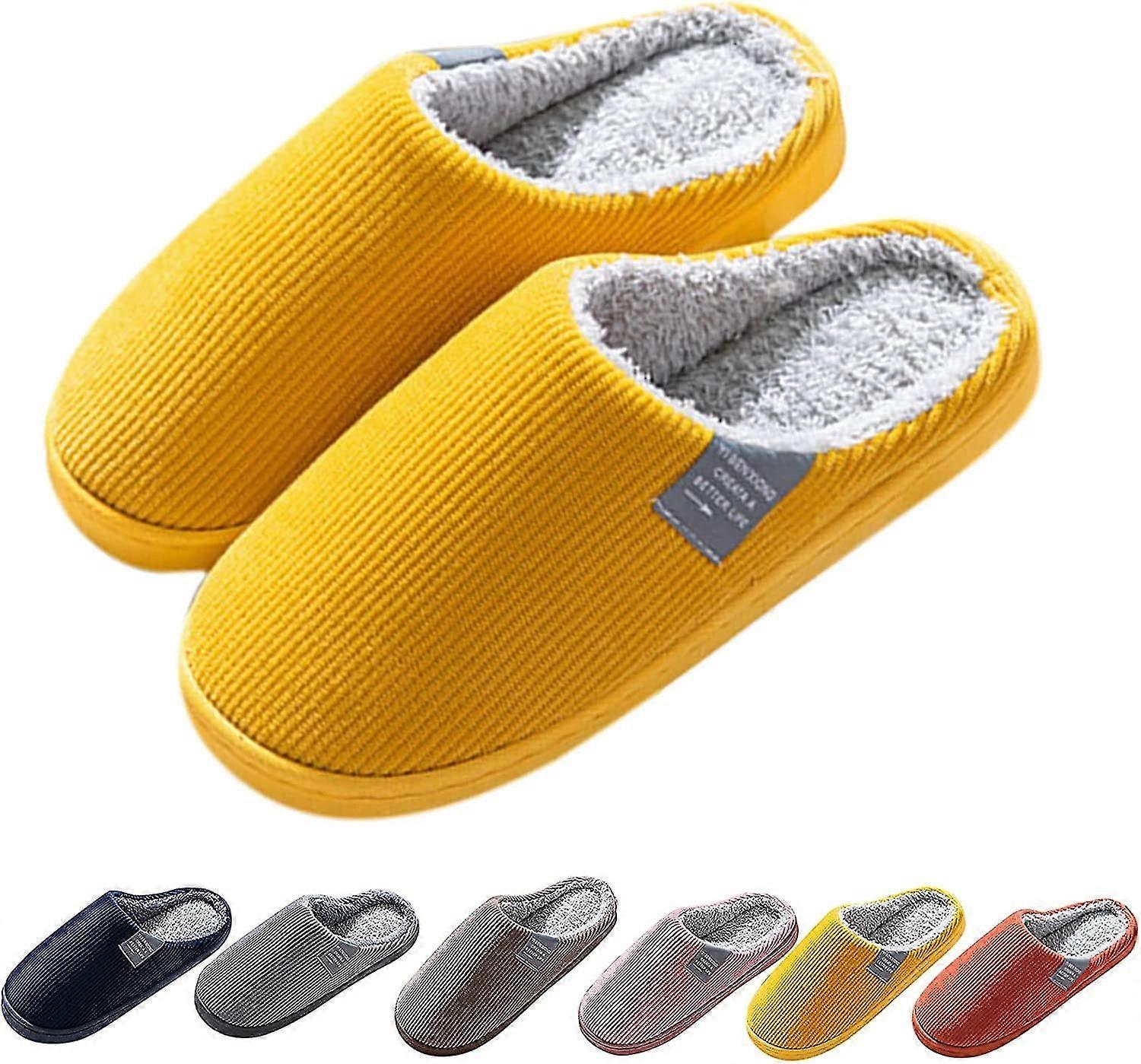 Pantoufles pour femmes Hommes Mousse à mémoire de forme Slip Warm Slip On Slippers Comfy Plush Lined House Shoes