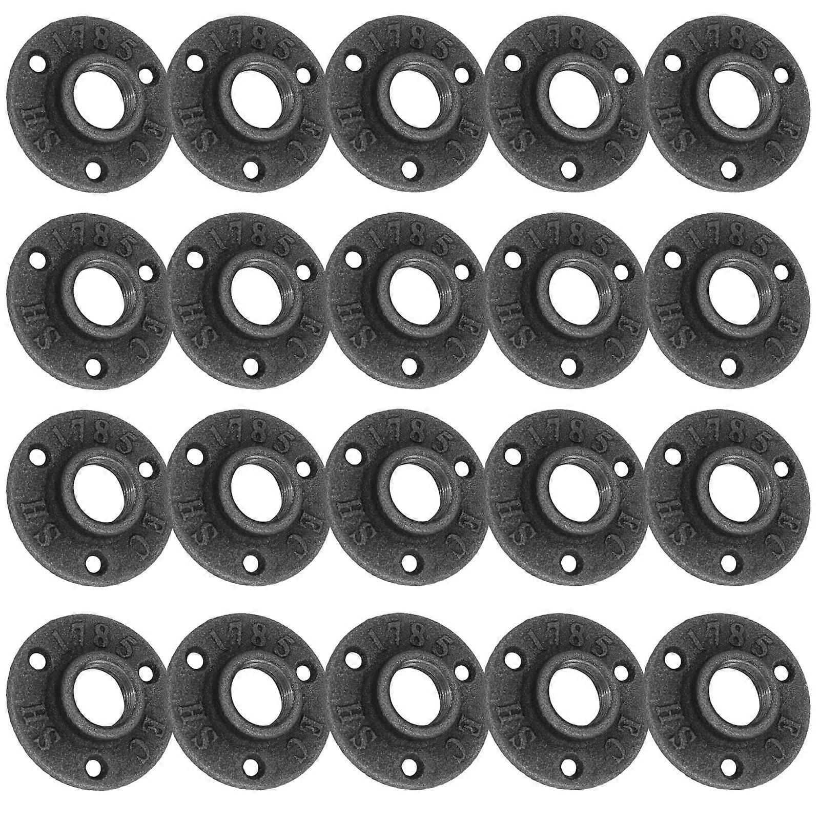 3/4" Malleable Cast Iron Floor Flange Pipe Fitting Pack of 20 for Wall Mount Industrial Steampunk DIY Furniture Shelf Bracket