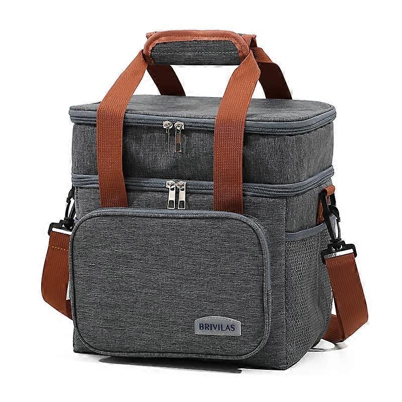 Double Layer Ice Pack Picnic Bag, Insulated Lunch Backpack for Outdoor Use, Large Bento Cooler Bag(2)
