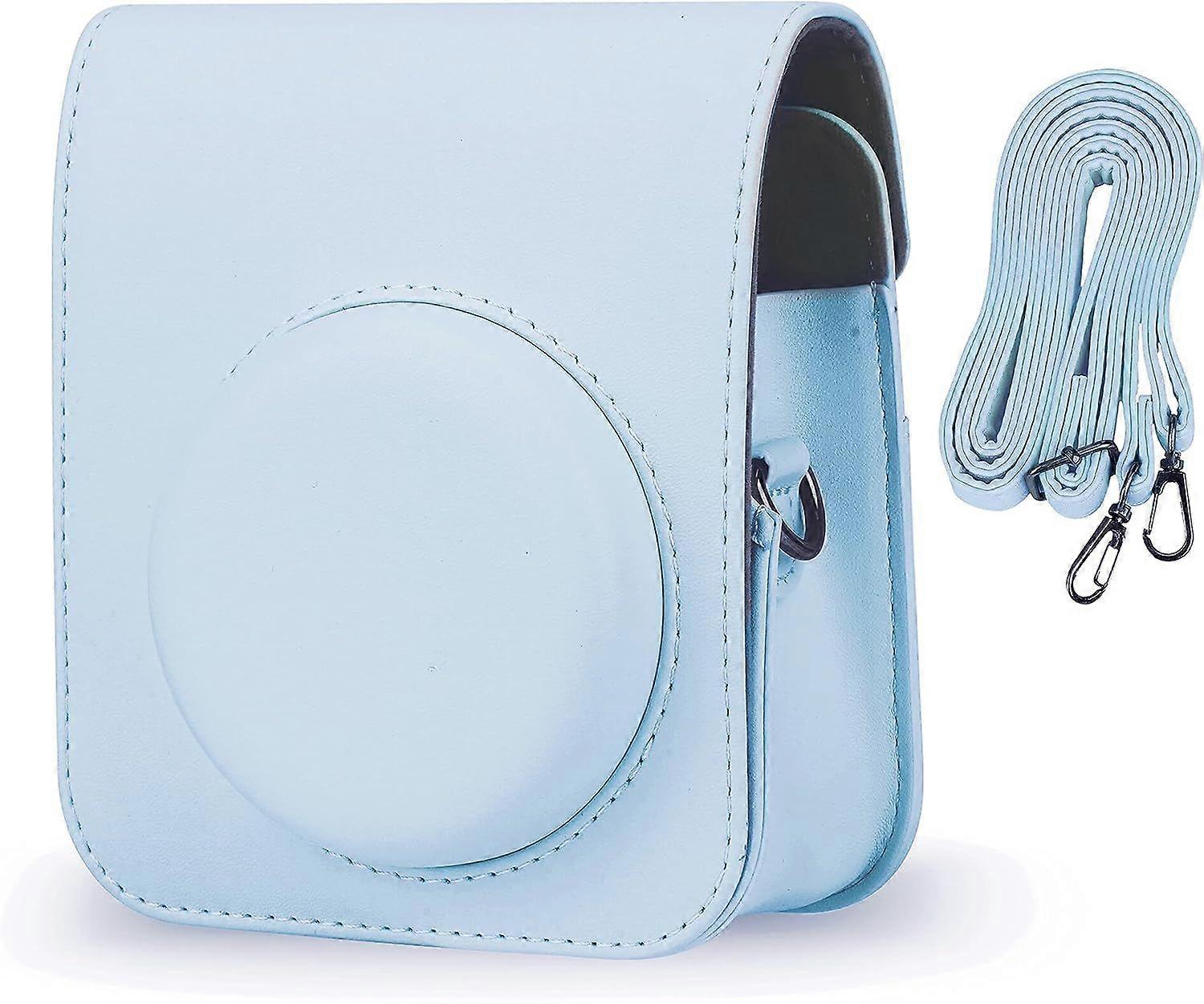 JUSCH Instant Camera Case Compatible with Instax Mini 12,PU Leather Bag with Pocket and Adjustable Shoulder Strap (Purple)