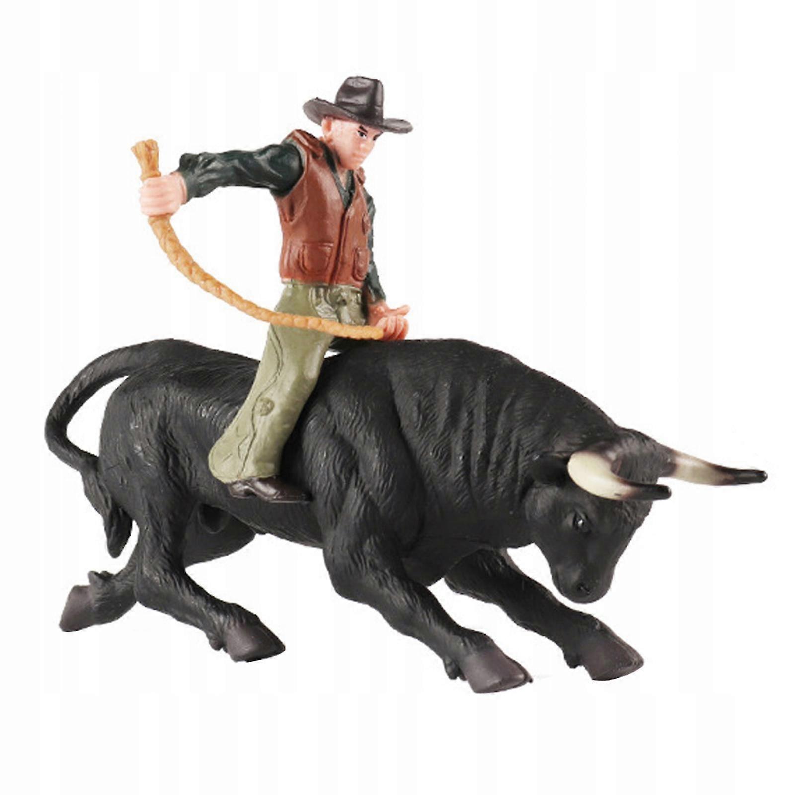 Miniature Cattle Riding Figure. Realistic Simulation Of The Attack Of The Black Knight