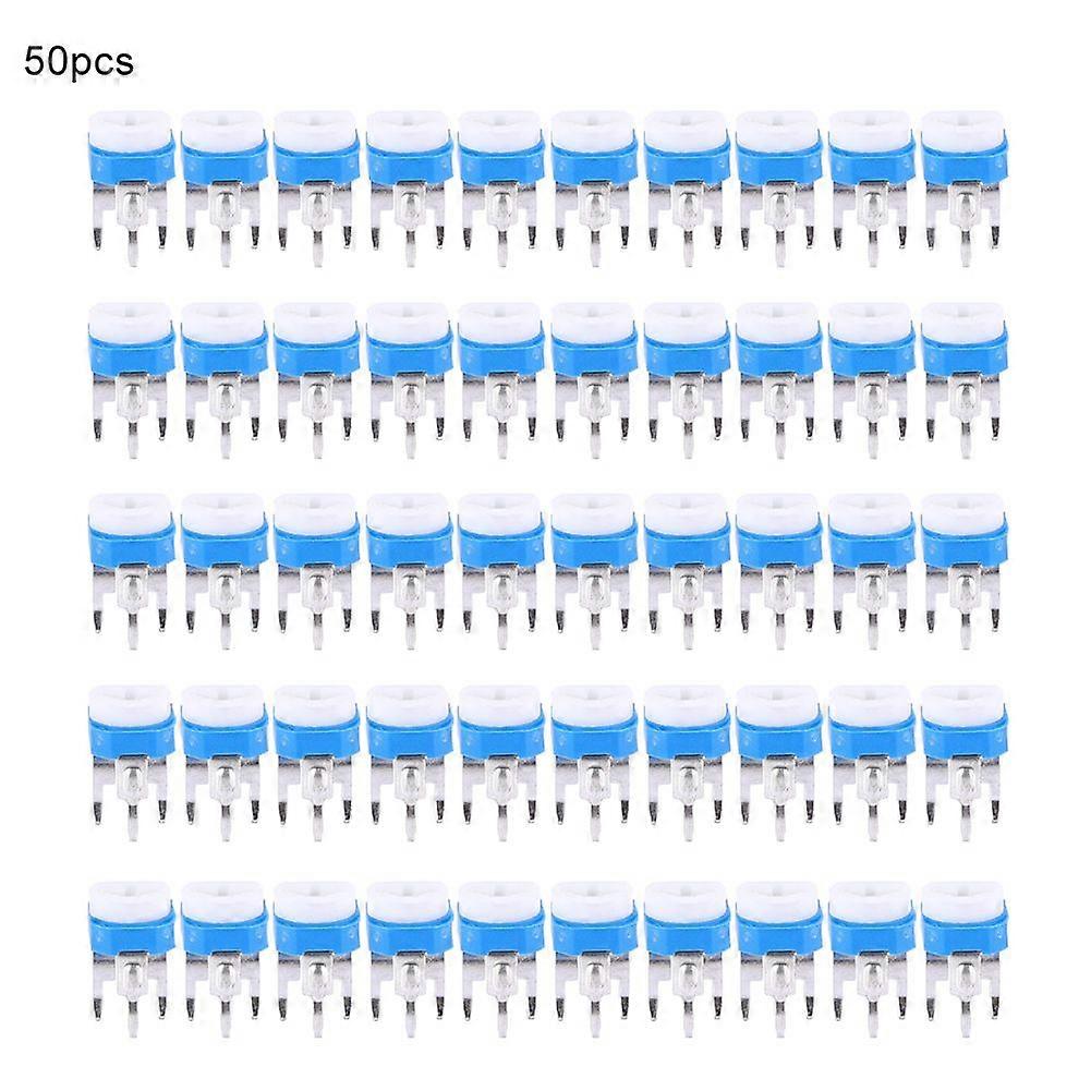 50Pcs Variable Resistor High Accuracy Horizontal Blue White Potentiometer 100-2000K(200K)