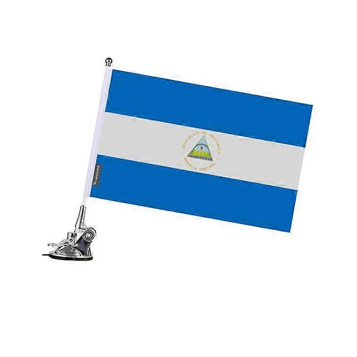 Suction Cup Flag Pole – Flag of Nicaragua – 27 x 35 cm – Polyester – Stainless Steel