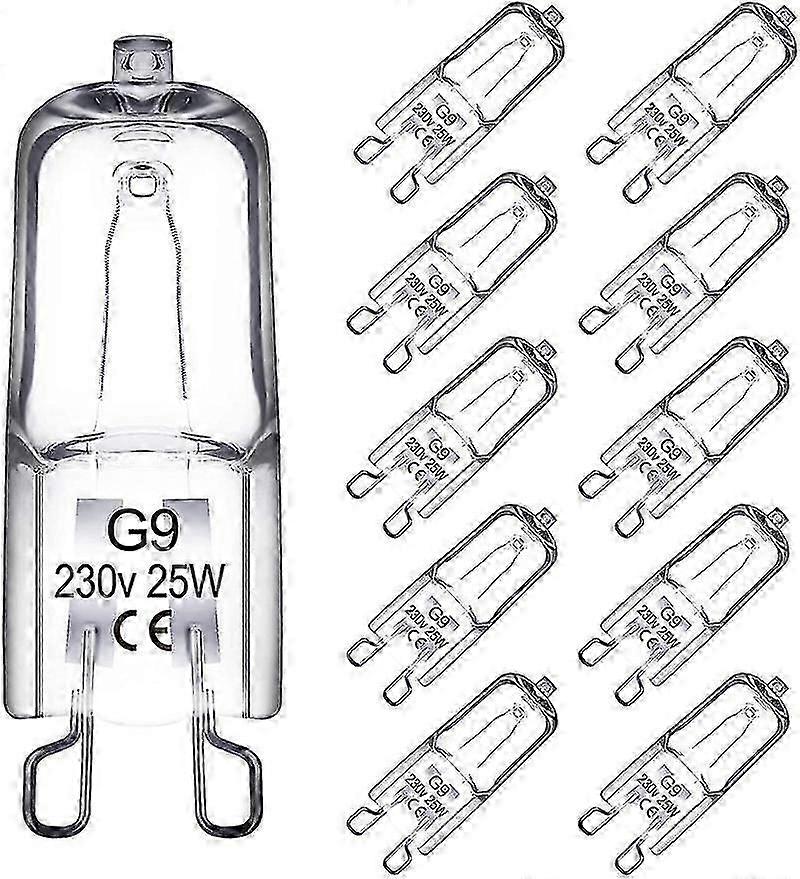 10 Pack G9 Halogen Bulb, G9 Bulb 25w 230v, Dimmable, G9 Halogen Lamp, 43mm