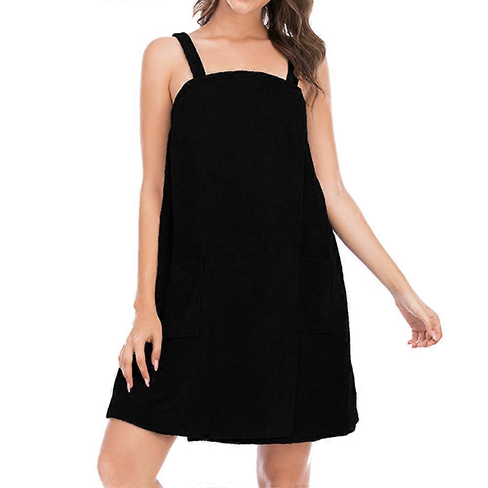 Women'S Bath/Shower Robe With Straps Knee-Length