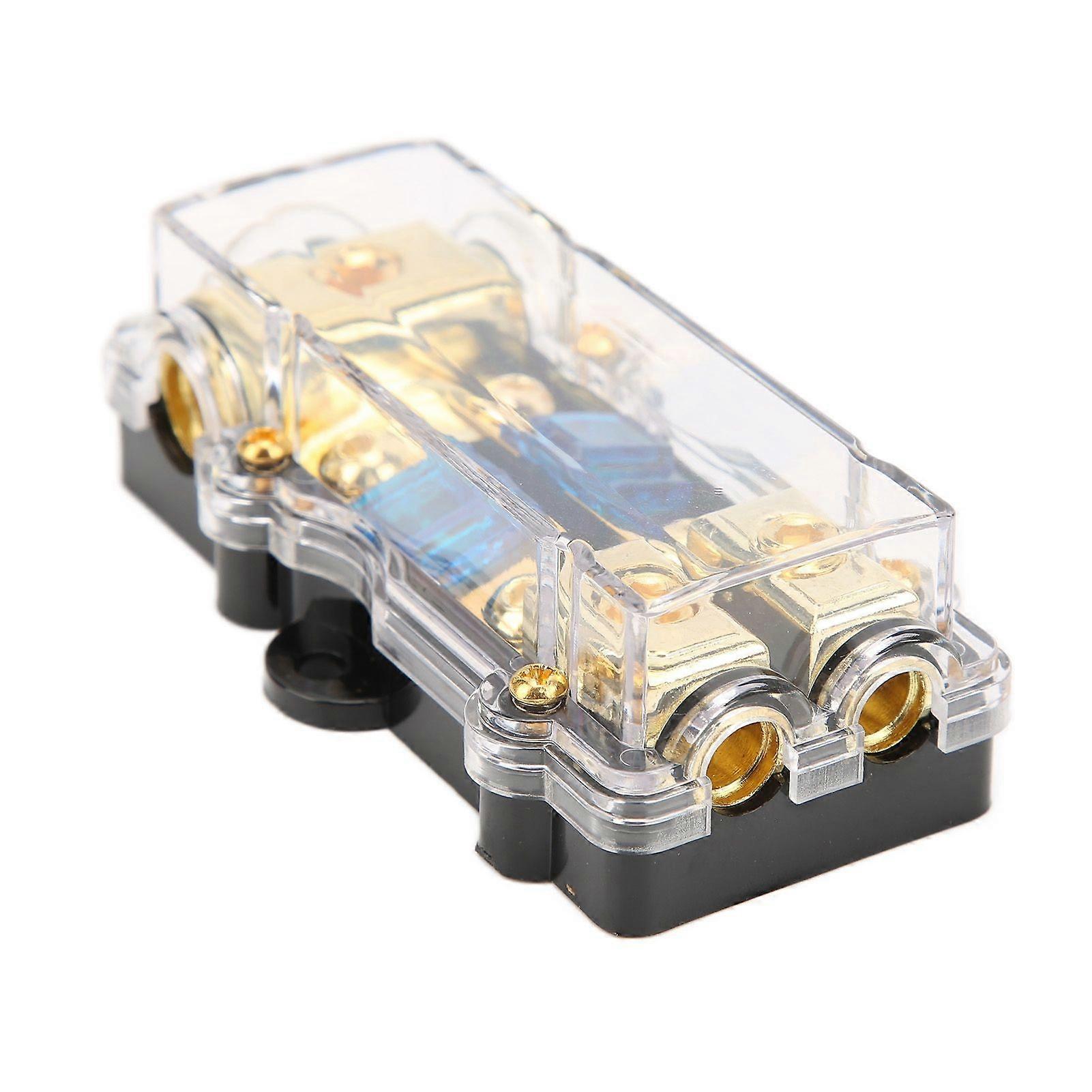 60A Power Distribution Block 1 Out 2 In Heat Resistant Car Audio Splitter Fuse Holder for Auto Stereo Amplifier