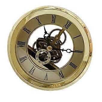 3X 103mm / 4.06inch Dial Numeral Romano Relógio Quartzo Inserção com Guarnição Dourada