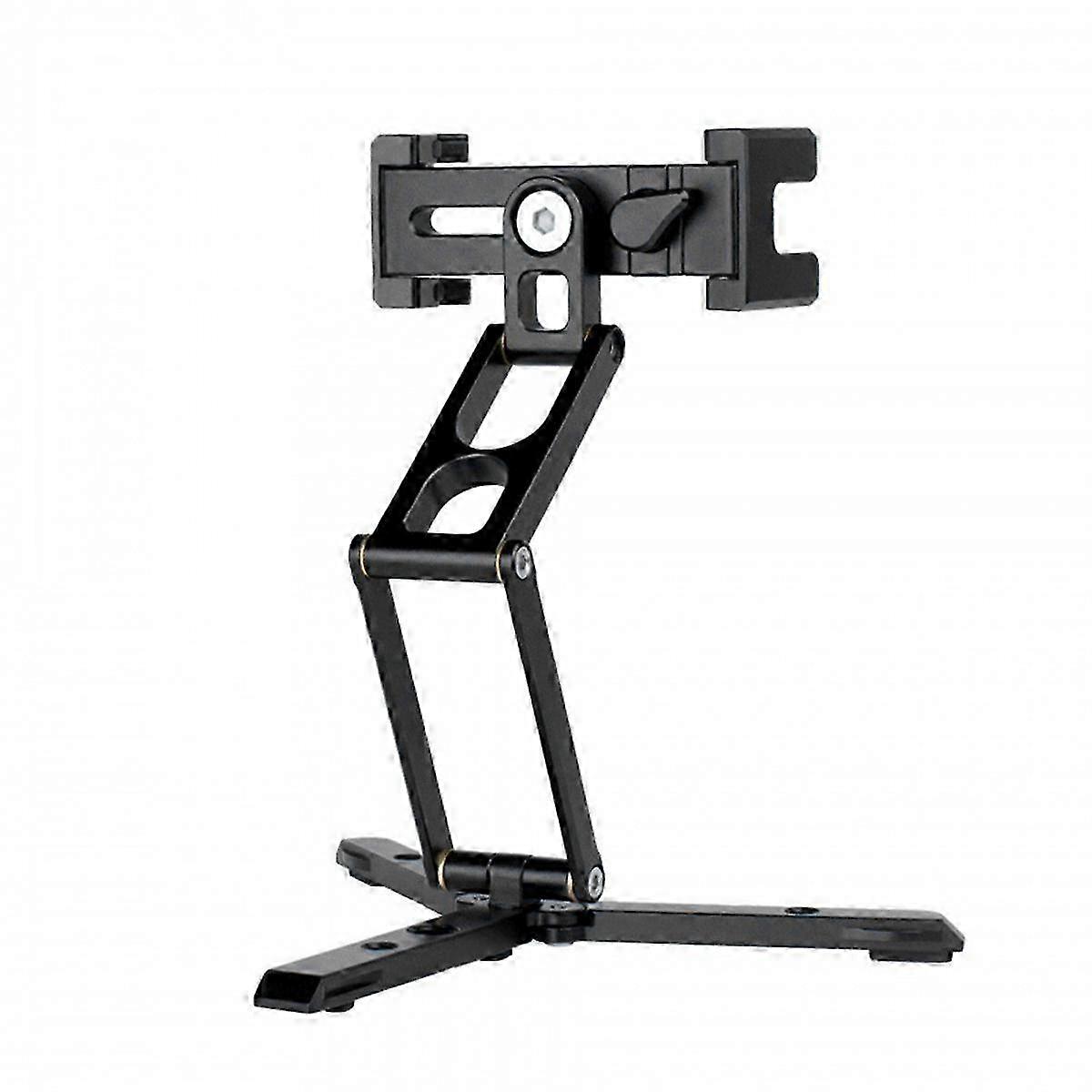 Foldable Mini Phone Tripod with Vertical/Horizontal Adjustment, Video Light & Mic Mount