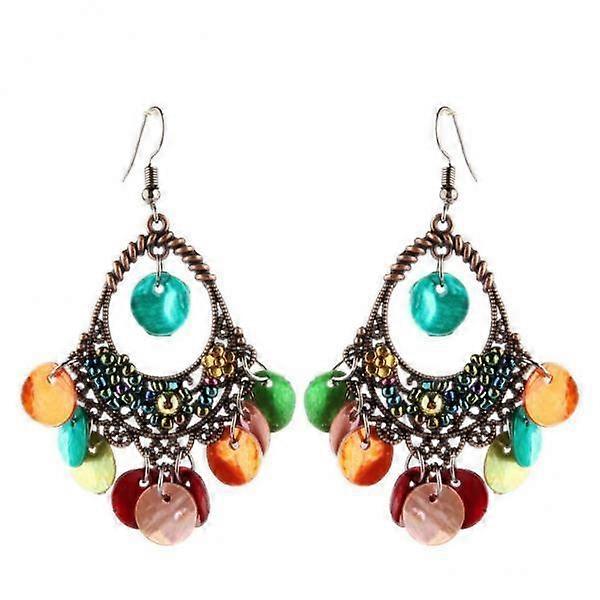 3-5pack Braided Behomia Floral Shells Tassel Dangle Earrings