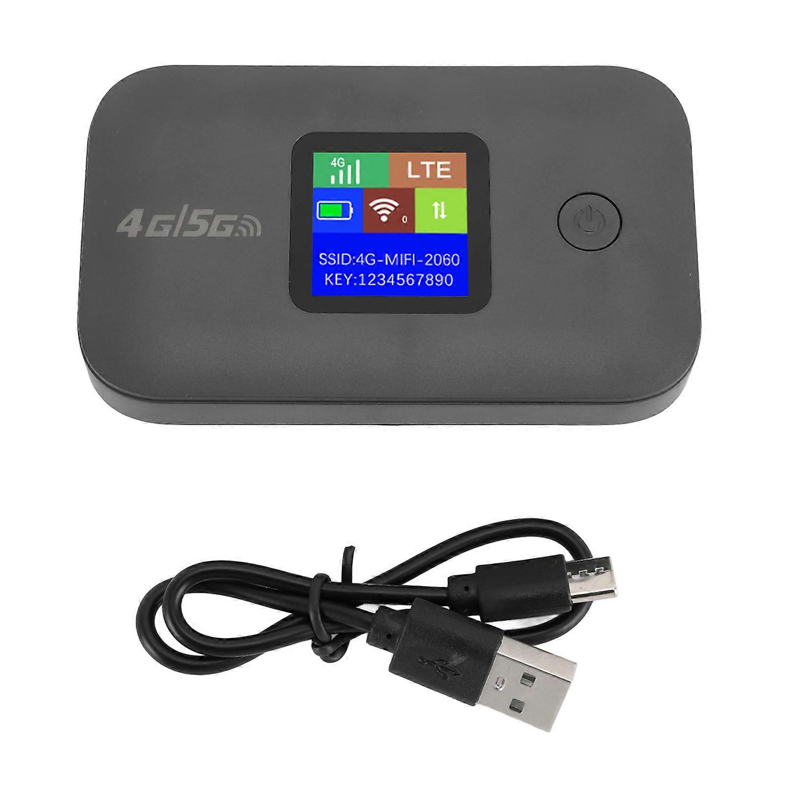 4G LTE Mobile Hotspot with SIM Card Slot Support 8‑10 Users Stable Signal 3000mAh 4G Mobile Hotspot Portable Router Black European Version