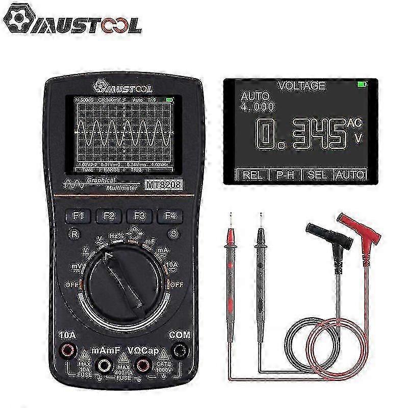 Upgraded Mustool Mt8208 2 In 1 Hd Intelligent Digital Multimeter Graphical Oscilloscope 2.5msps Samp