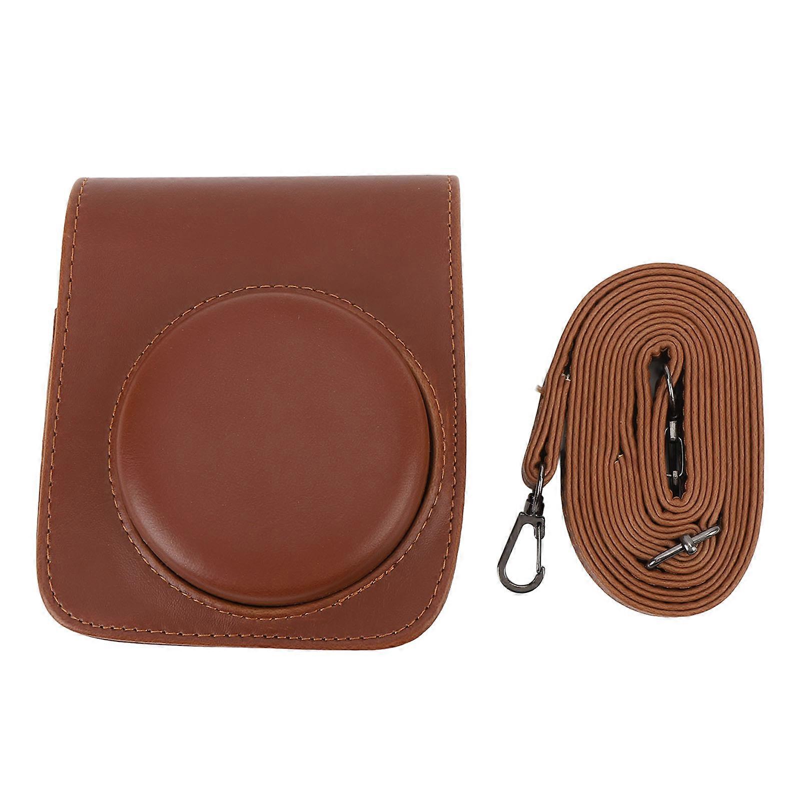 Stylish PU Leather Camera Case for Mini 90 - Retro Design, Protective, with Strap