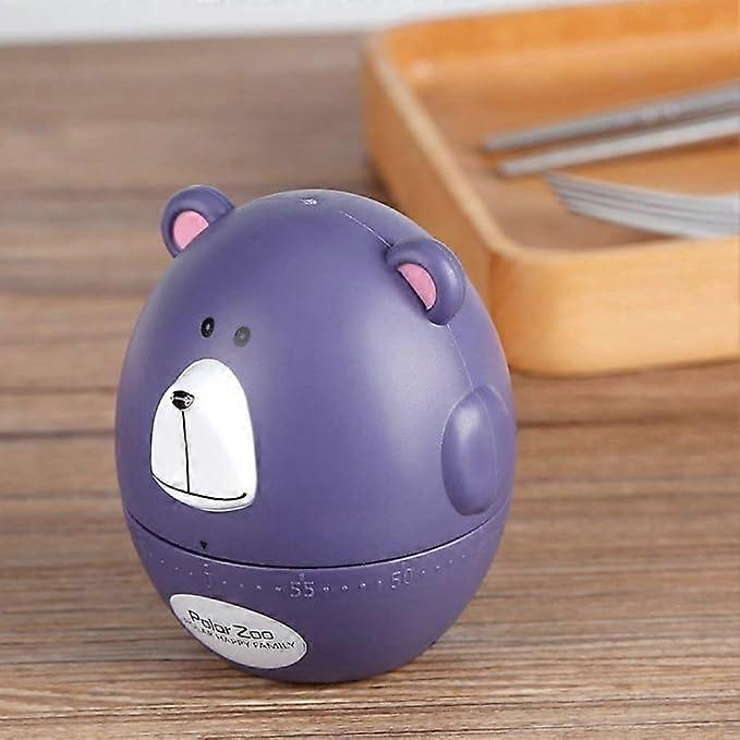 Kitchen timer, egg timer, cute cartoon animal shape, 55 minutes, purple bear
