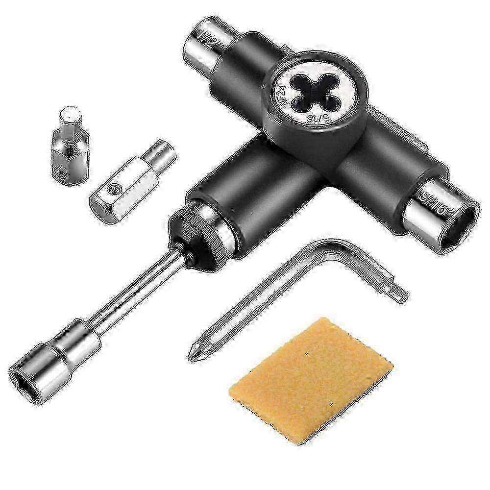 多機能スケートボードツール、ラチェット&グリップテープ消しゴムキット付き