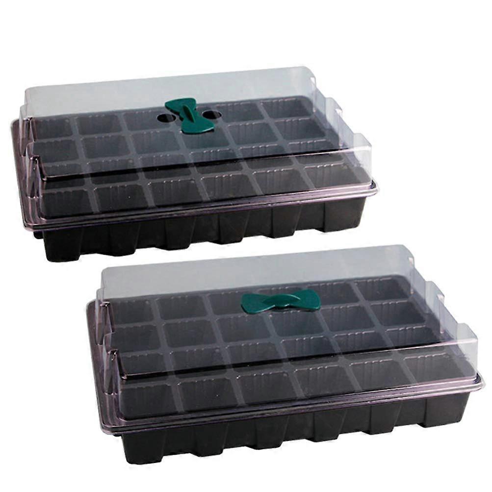 Greenhouse Propagation Pots with Lid Seedling Starter Trays 24 Holes