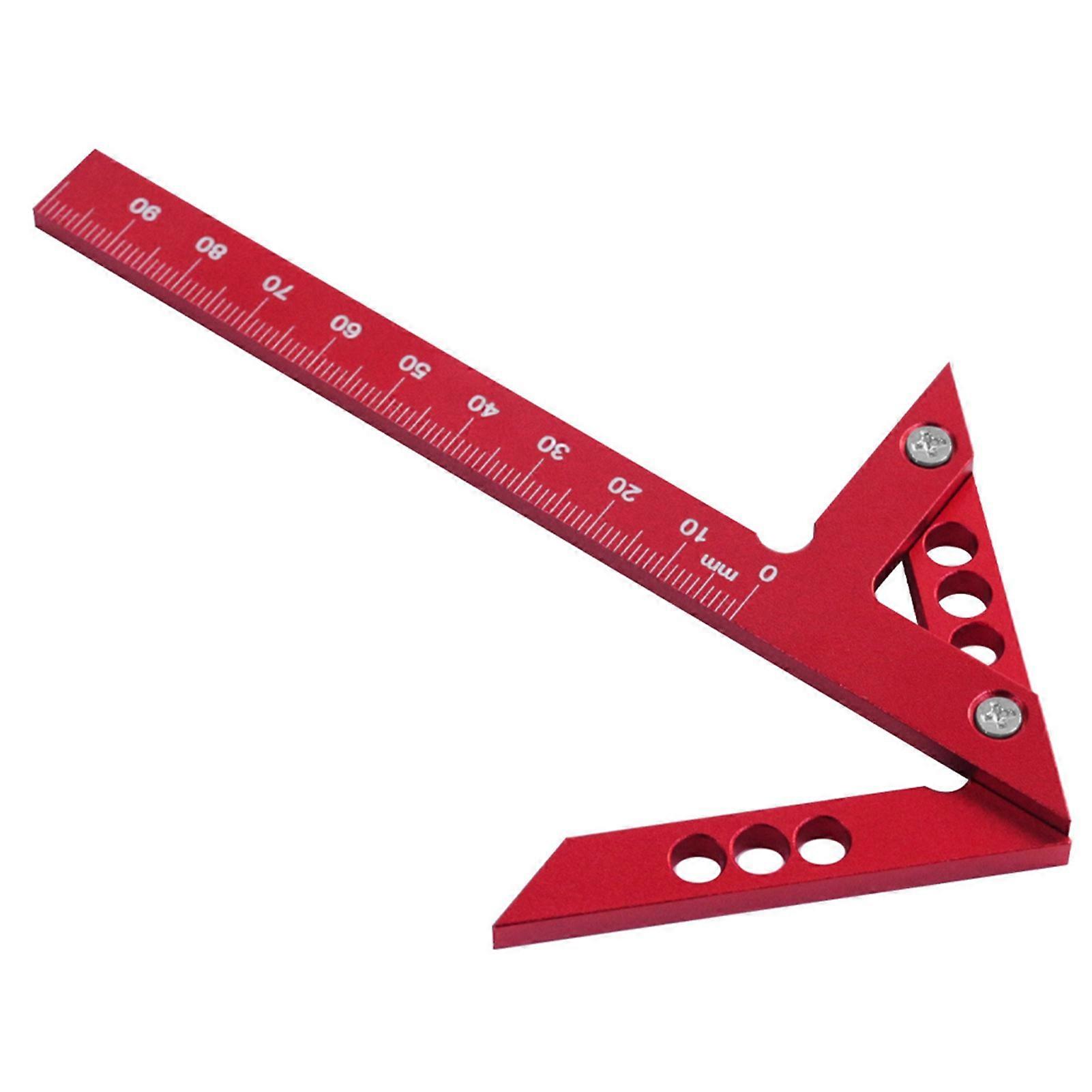 Center Scriber Vertical Line 45° Angle Gauge Drawing Circle Gauge Aluminium Alloy Woodworking Measuring Ruler Carpenter Accessory