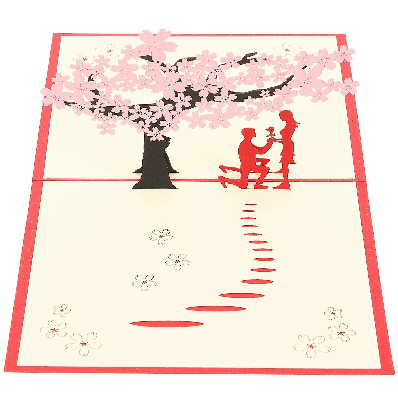 Love Showing Cards For Her Up Flower Card Anniversary Celebration 16x14cm Square 2Pcs