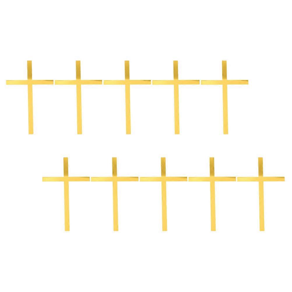 Holy Communions Cake Decoration Acrylic Cross Cupcake Toppers Party Dessert Decorations 10Set