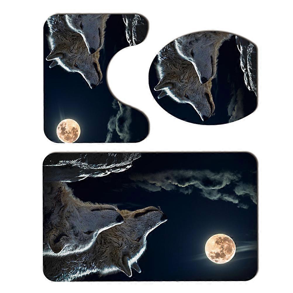 Bath Toilet Cover Set Highly Absorbent Decorative Bathroom Accessories For Hotel Use Rectangular 3Pcs