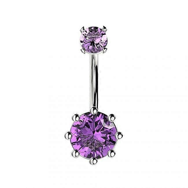 Round Jewelled Spinal Belly Ring