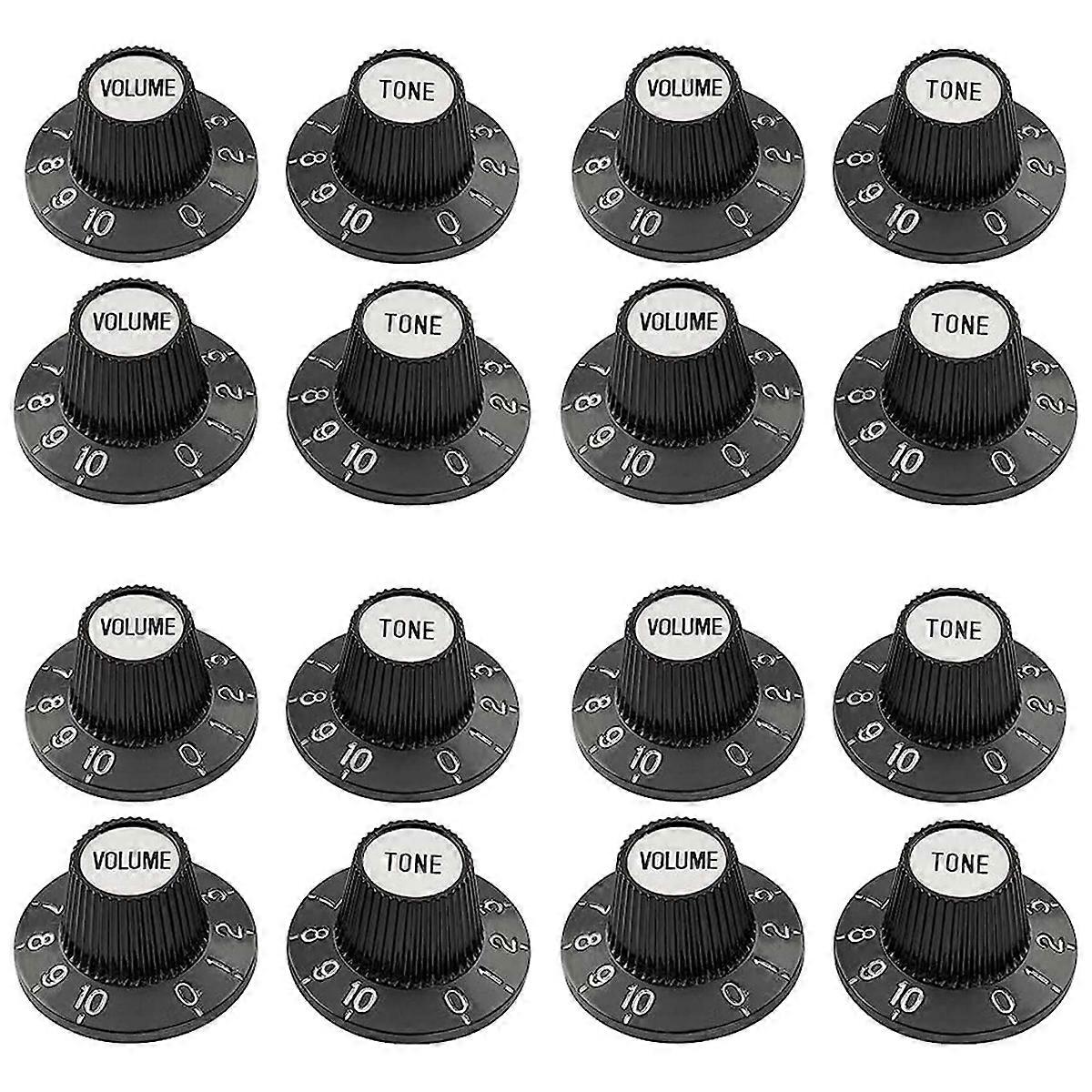 16X Witch Hat Knobs Top Hat Knobs Tone Volume Control Knobs for Electric Guitar Bass Amplifier Effec