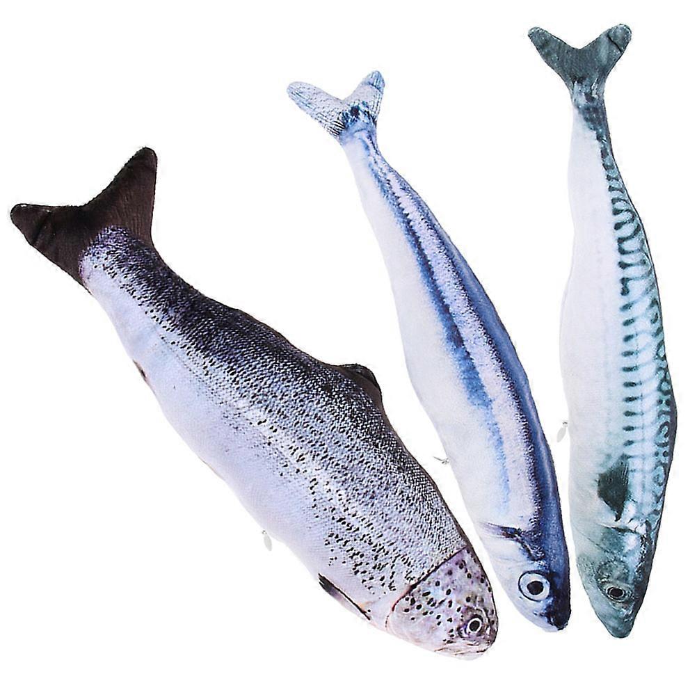 Stimulating Cat Toys Catnip Fish Toy Interactive Printing Technology 3Pcs