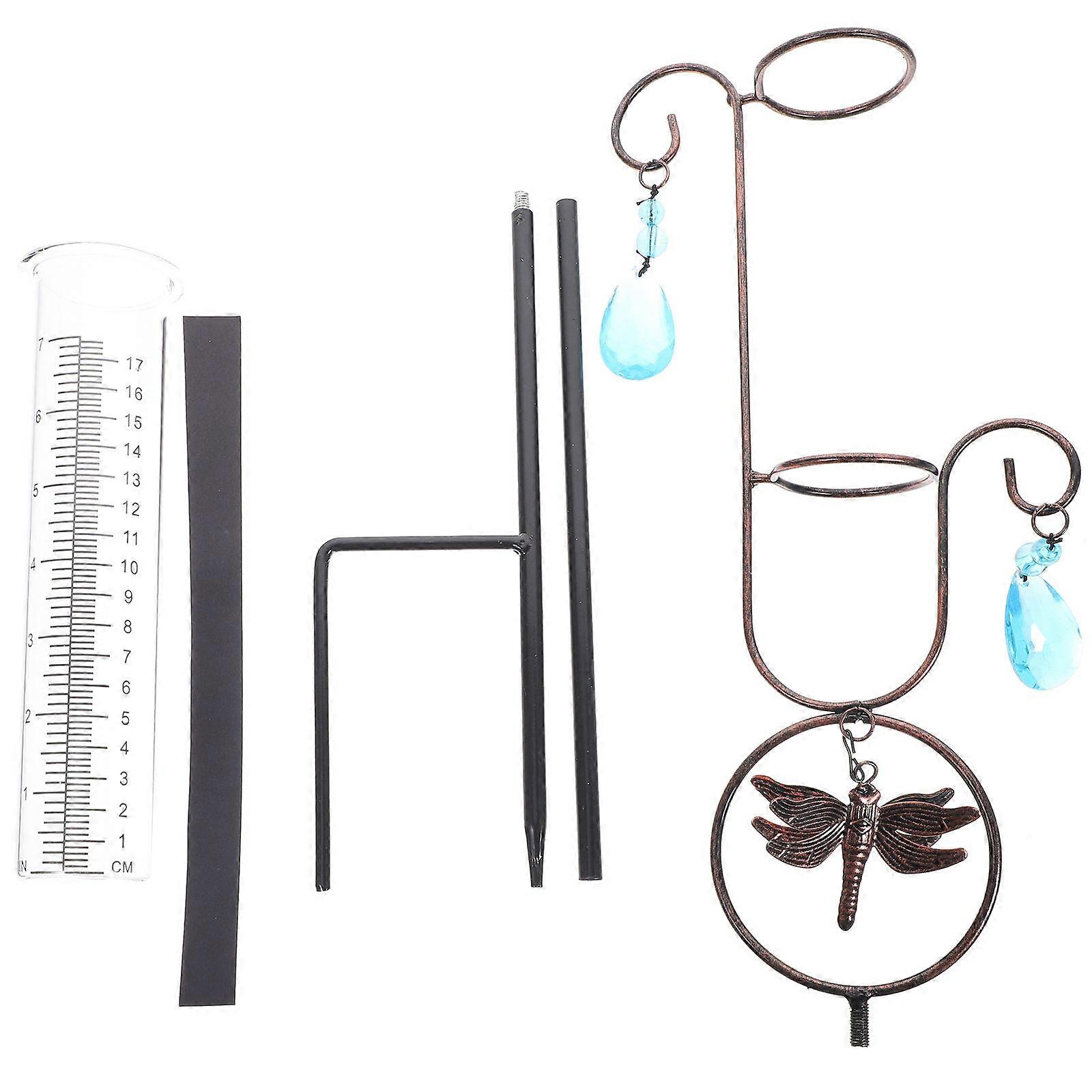 Rain Gauges Outdoors Garden Tool Simple Design PP Material Brown 82x17cm Rainfall Measurement 1Pack
