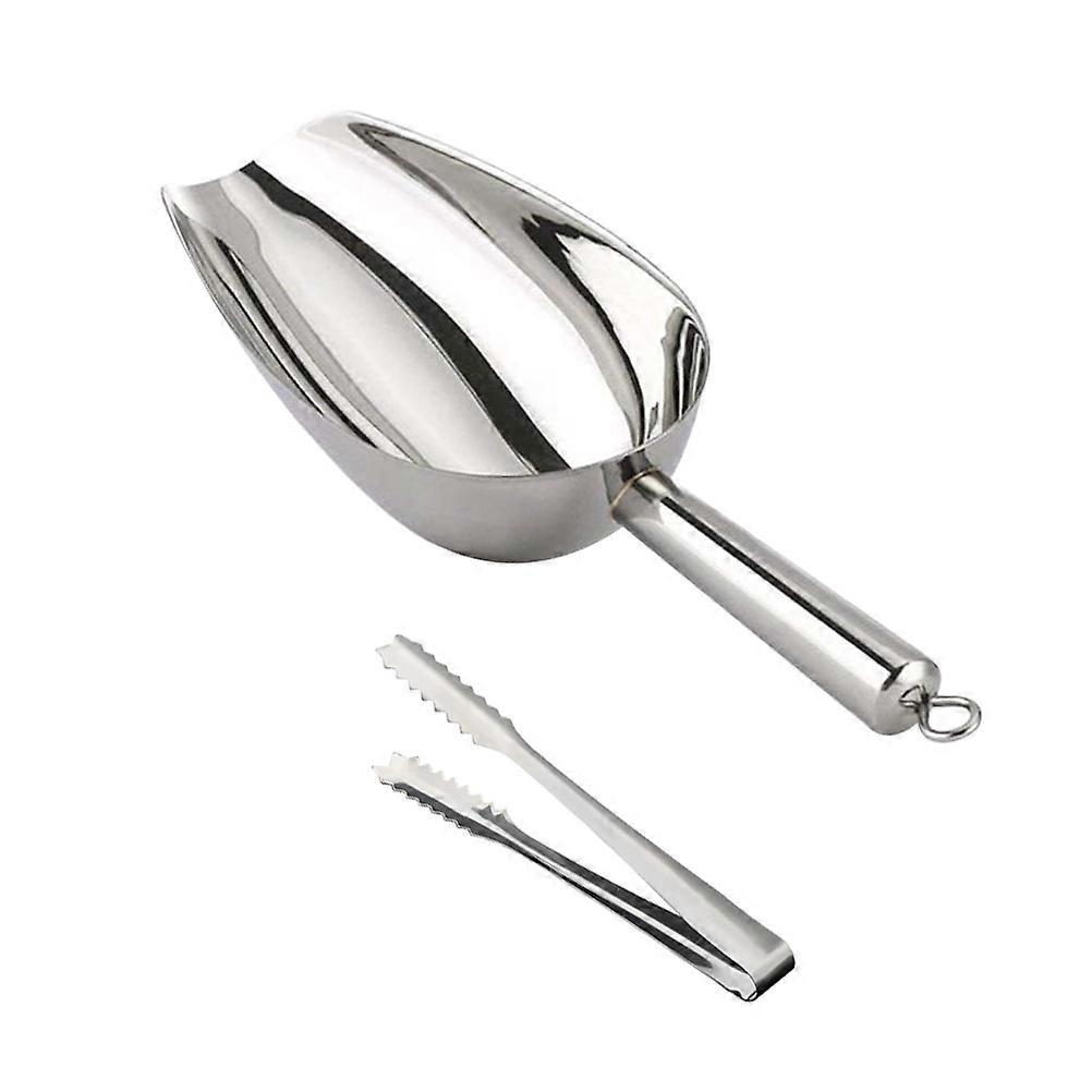 Stainless Steel Scoop Tong Ice Cube and Clips for Family Use 1Set