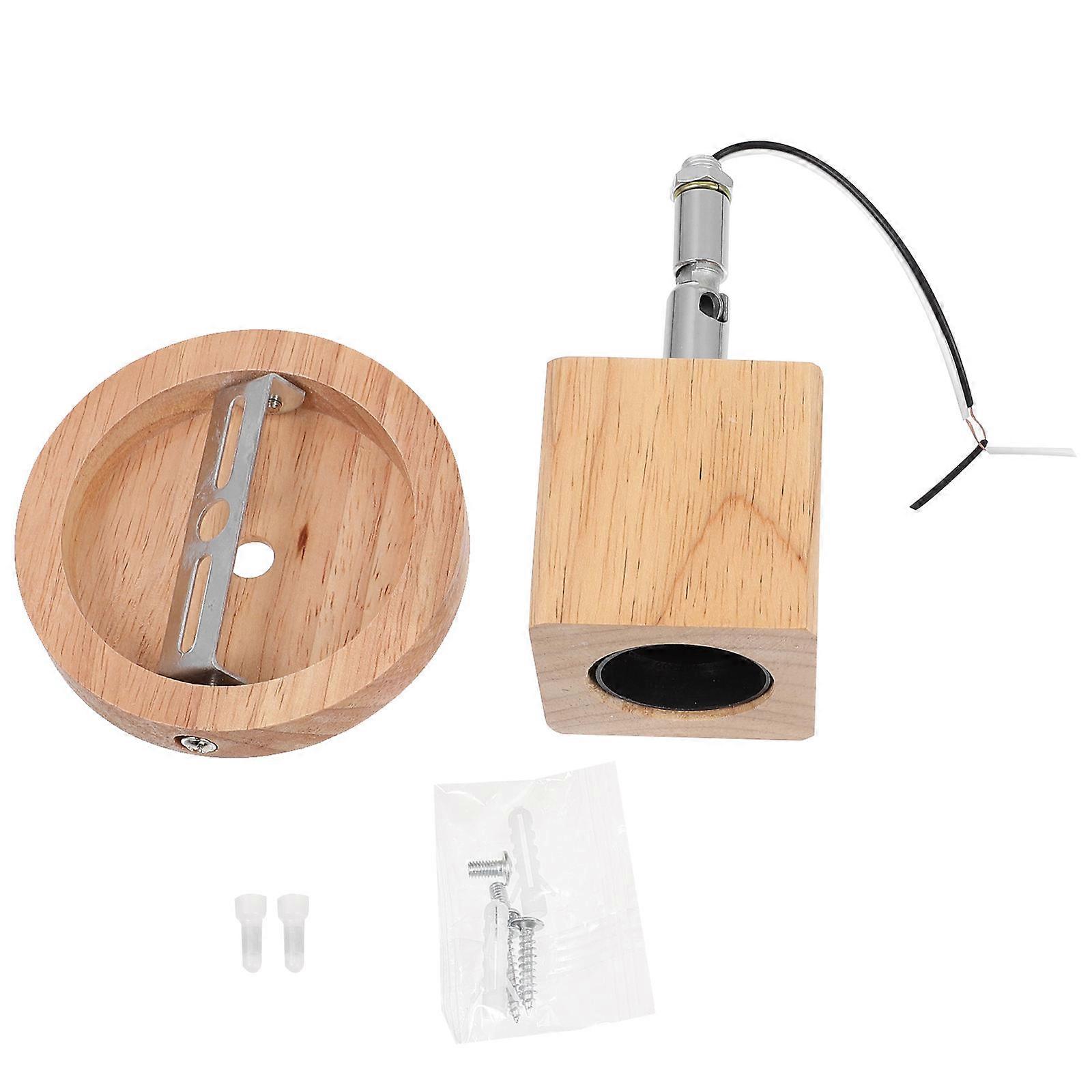 Rustic Ceiling Light Wooden Ceiling Lamp Square Shape Modern Minimalist Kitchen Hanging Light Khaki 1Set