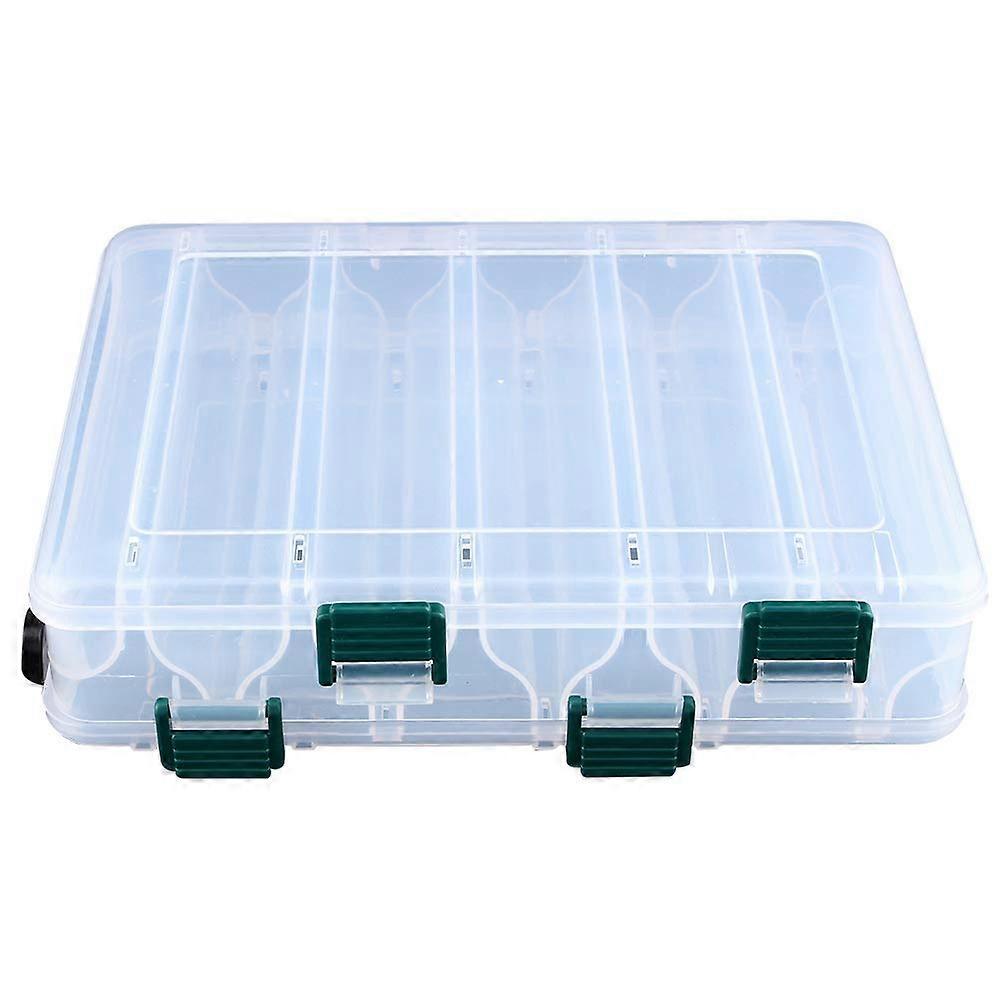 Double Sided 12 Compartments Fishing Lures Spoon Hooks Baits Hook Tackle Beads Plastic Storage Box Case