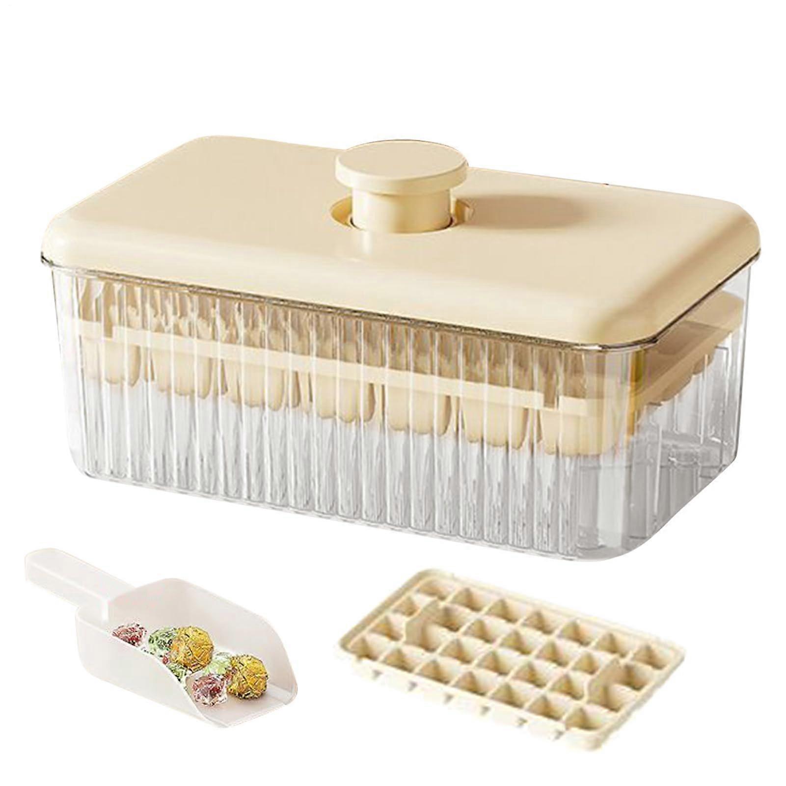 Ice cube tray for freezer  Easy removal for cool drinks like juice, cocktails. Apricot.