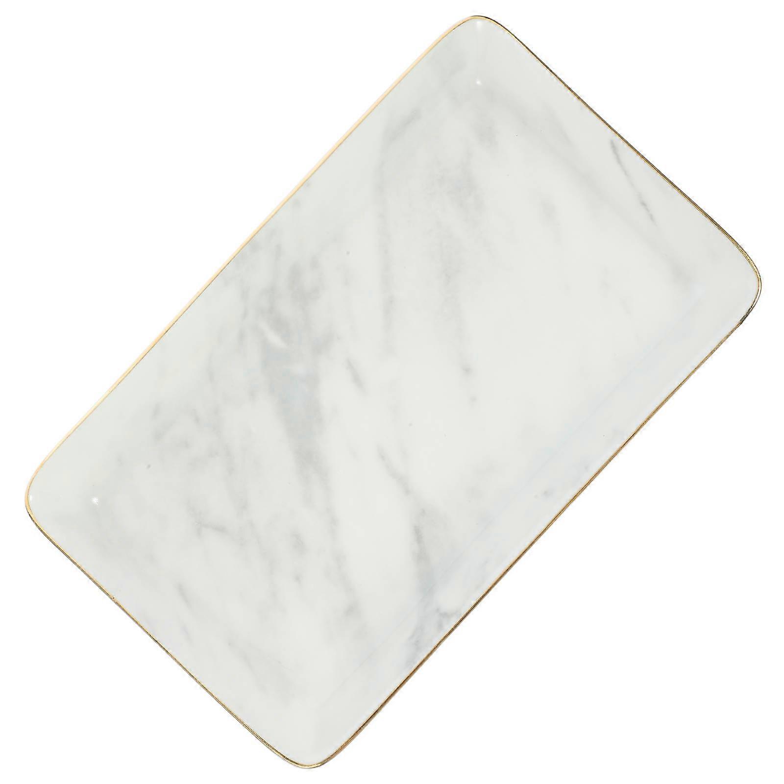 Creative Decorative Plate Ceramic Jewelry Tray Rectangular Shape Home Decor 1Pack