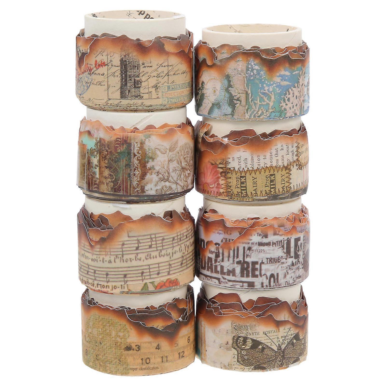 Scrapbook Stickers Craft Paper Tapes 0.6x9.8ft For Diy Projects 8 Rolls