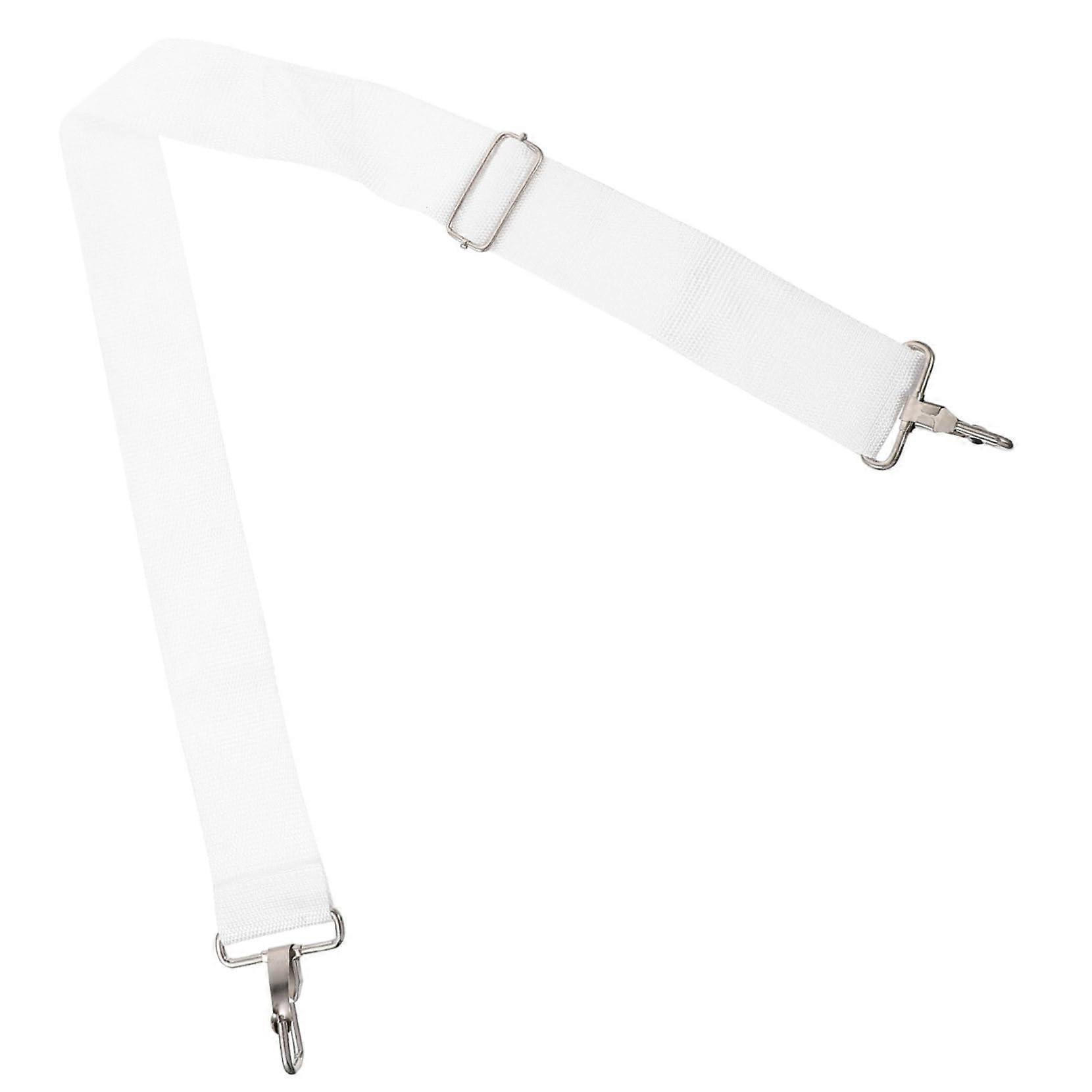 Braces Adjustable Sling Snare Drum Strap - Sturdy Oxford Fabric Carrying Strap, White, Compatible with Standard Snare Drums
