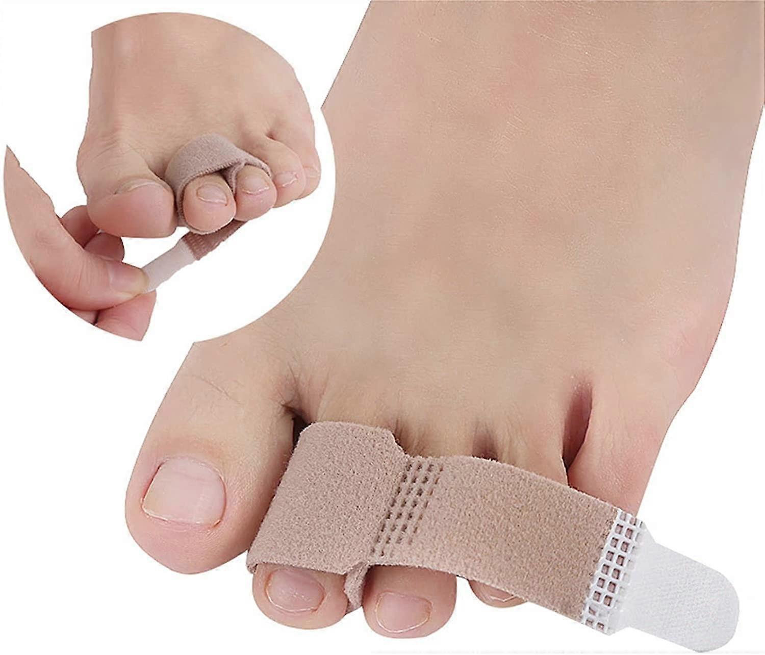 2 Pieces Fabric Toe and Finger Straightener Hammer Toe Hallux Valgus Corrector Bandage Toe Separator Splint Wrap Foot Stretcher Support Day Night (D)