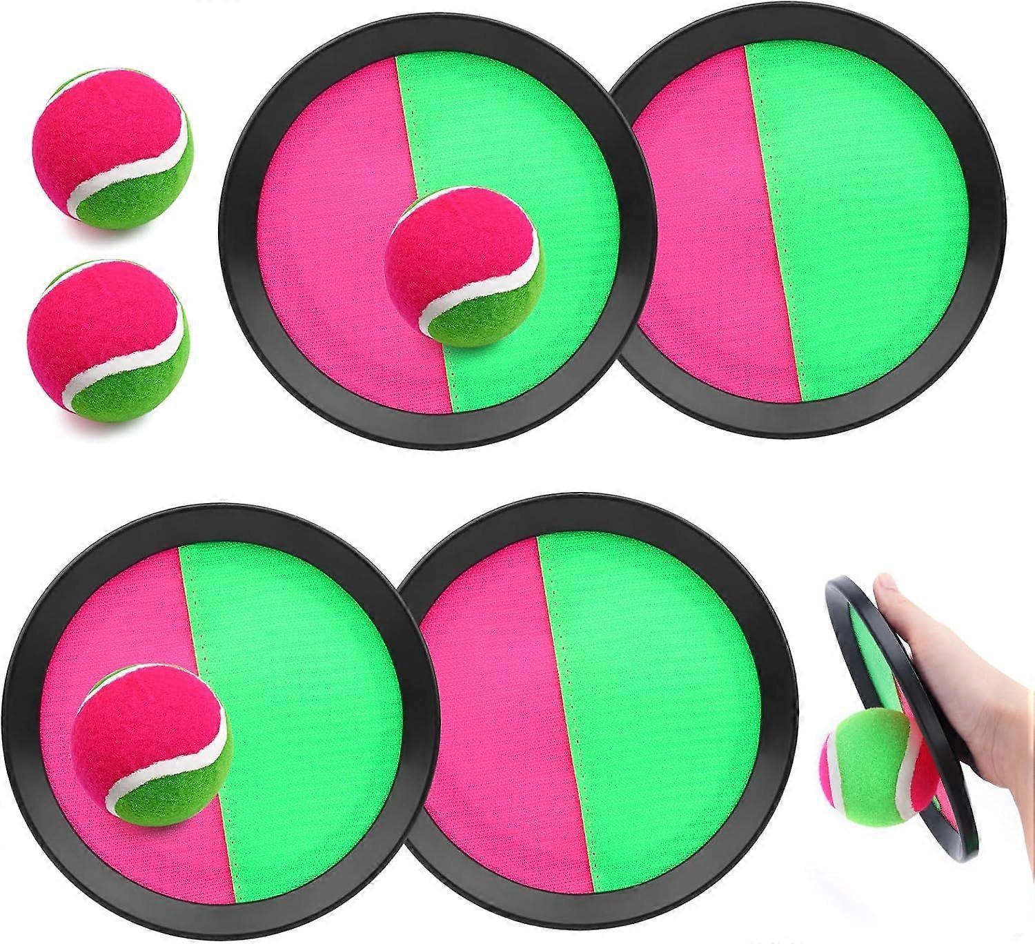 Velcro Ball Game Velcro Ball Beach Toy Tossing Game with 4 bats and 4 balls Beach Toy Velcro Ball Waterproof Outdoor Garden Toy Outdoor Kids 2 3 4 5 6