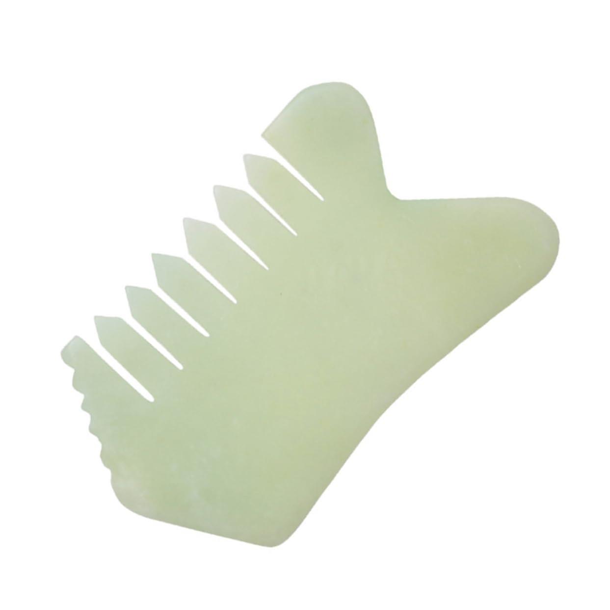 Jade Stone Massage Comb for Scalp and Face, Natural Gua Sha Tool for Muscle Relaxation, High-Quality for Neck, Hands, and Feet
