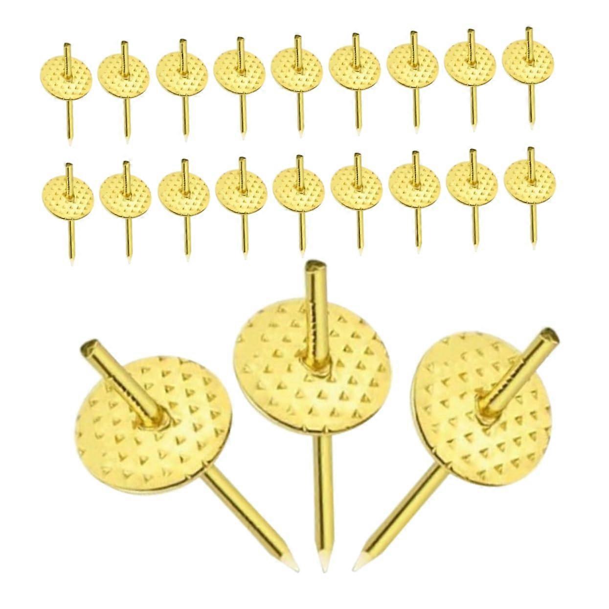 Push Pins 50 Pieces Metal Picture Frame Hooks, Gold Iron Finish, Hanging Nails for Frames