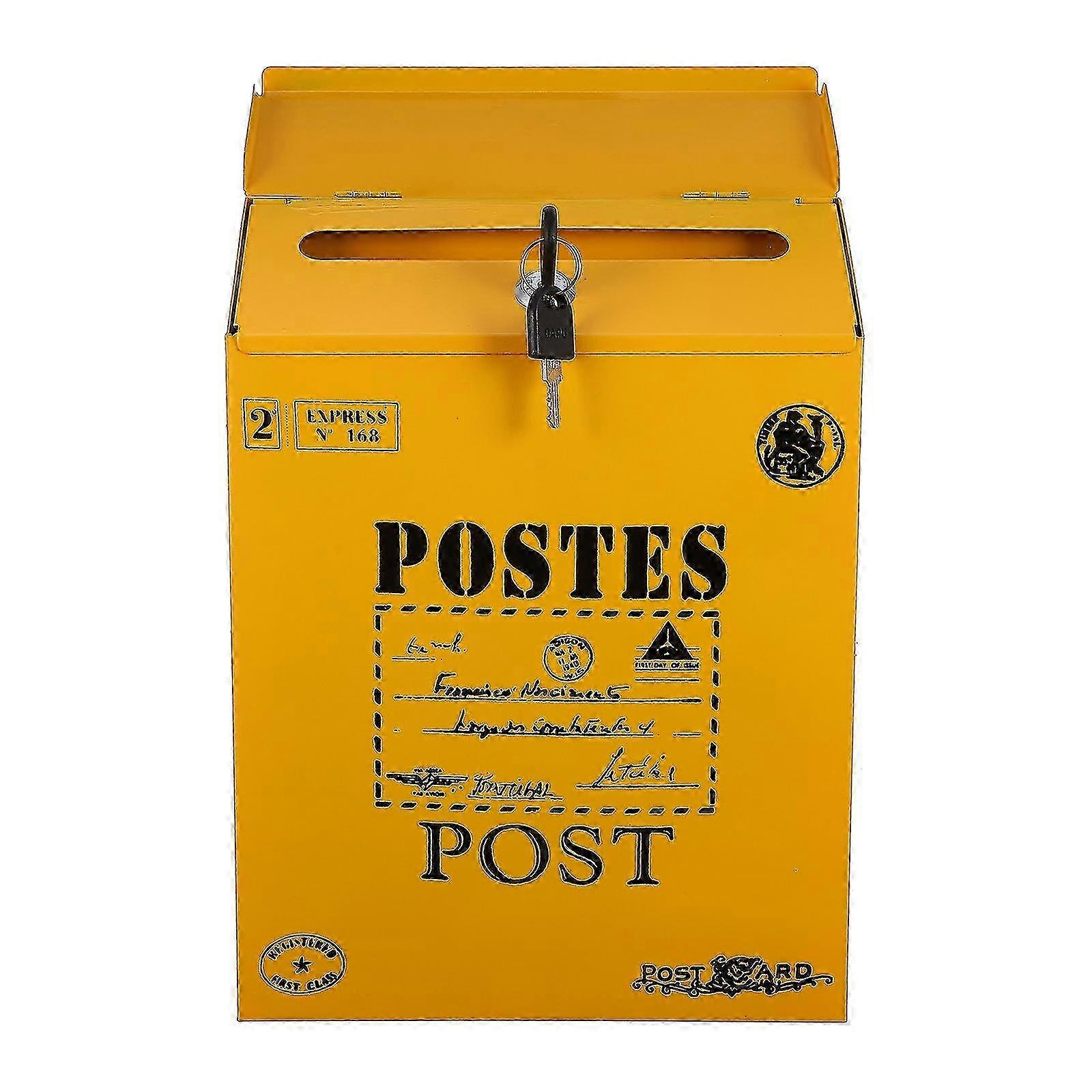 1 Pc Retro Wall Mount Letter Box for Mail and Newspapers